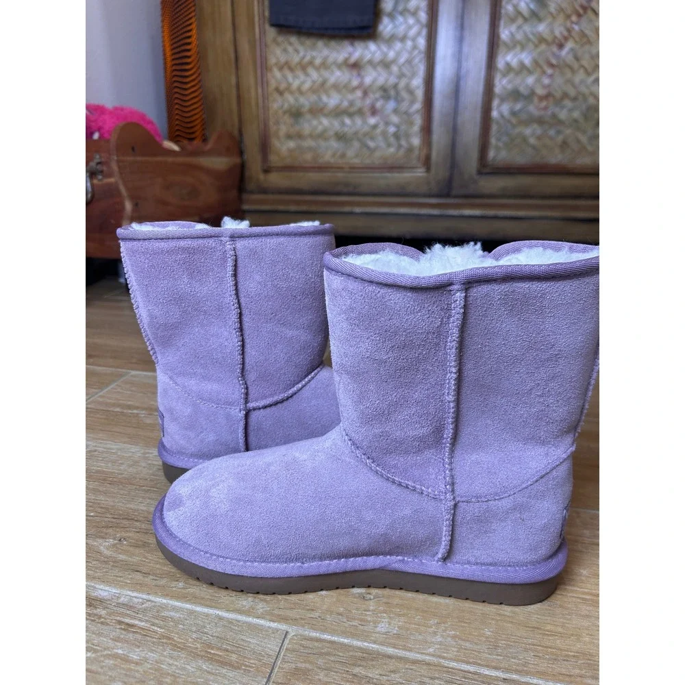 Koolaburra by UGG Victoria Purple Suede Bow Boots Girls Size‎ 4